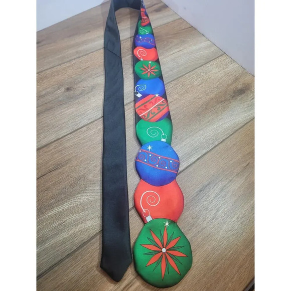 Men's Red Neck Tie Christmas Ornament Holiday Necktie - Picture 6 of 9